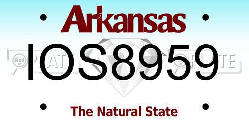 IOS8959 Arkansas License Plate