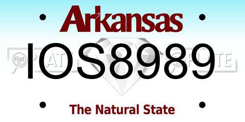 IOS8989 Arkansas License Plate