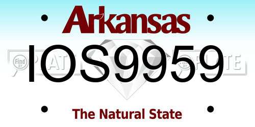 IOS9959 Arkansas License Plate