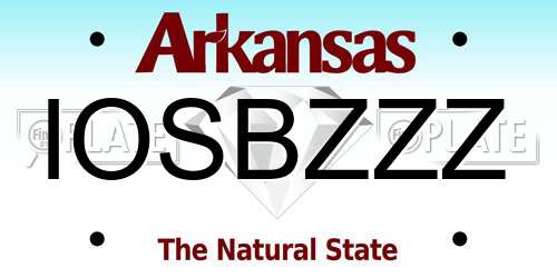 IOSBZZZ Arkansas License Plate