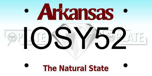 IOSY52 Arkansas License Plate