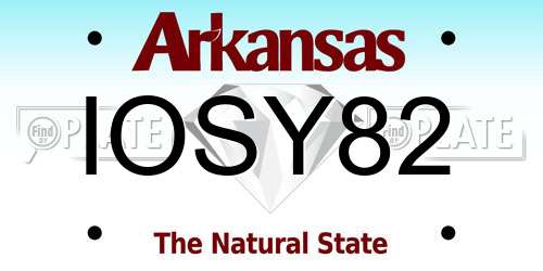 IOSY82 Arkansas License Plate