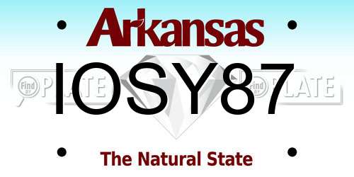 IOSY87 Arkansas License Plate