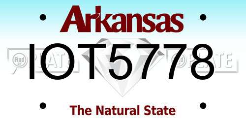 IOT5778 Arkansas License Plate