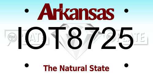 IOT8725 Arkansas License Plate