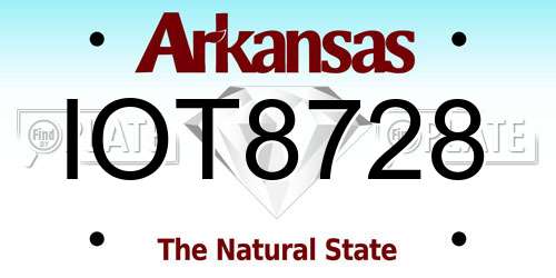 IOT8728 Arkansas License Plate