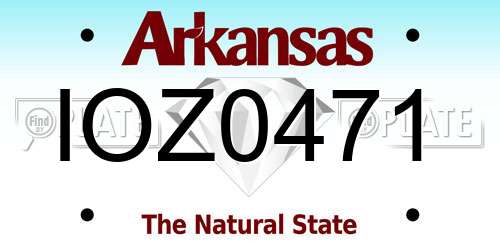 IOZ0471 Arkansas License Plate