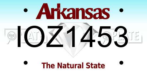 IOZ1453 Arkansas License Plate