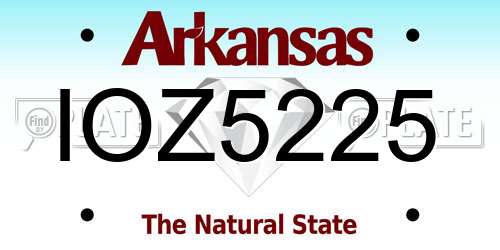 IOZ5225 Arkansas License Plate