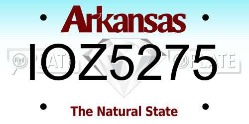 IOZ5275 Arkansas License Plate