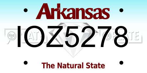 IOZ5278 Arkansas License Plate