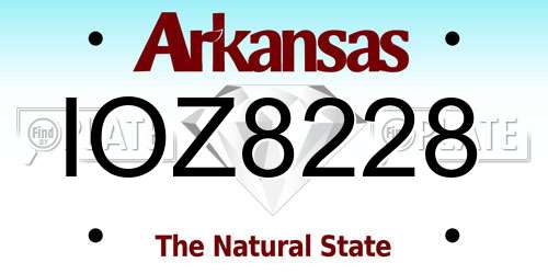 IOZ8228 Arkansas License Plate