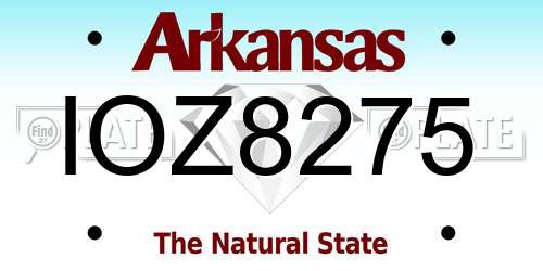 IOZ8275 Arkansas License Plate