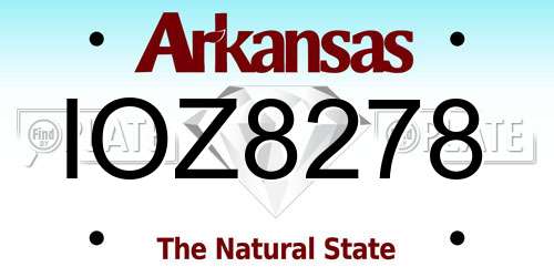 IOZ8278 Arkansas License Plate