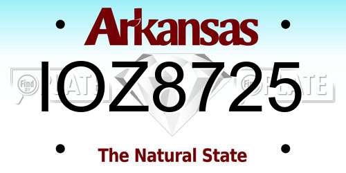 IOZ8725 Arkansas License Plate