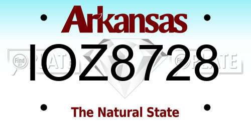 IOZ8728 Arkansas License Plate
