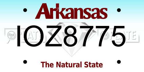 IOZ8775 Arkansas License Plate