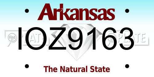 IOZ9163 Arkansas License Plate