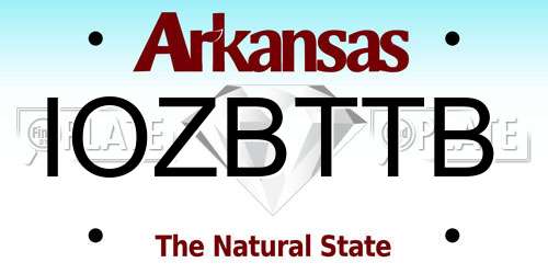 IOZBTTB Arkansas License Plate