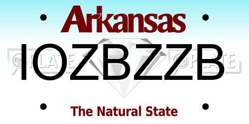 IOZBZZB Arkansas License Plate