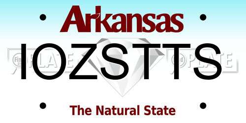 IOZSTTS Arkansas License Plate