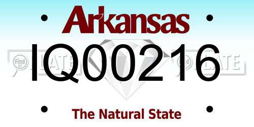 IQ00216 Arkansas License Plate
