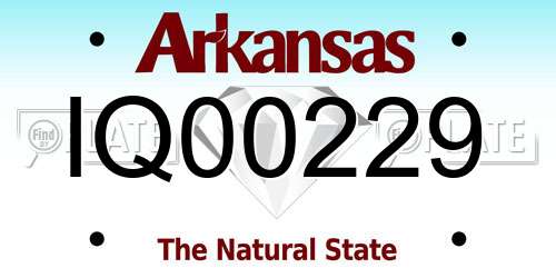 IQ00229 Arkansas License Plate