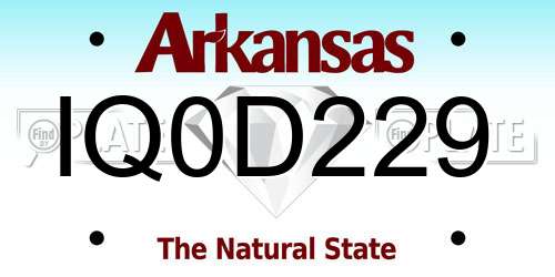 IQ0D229 Arkansas License Plate