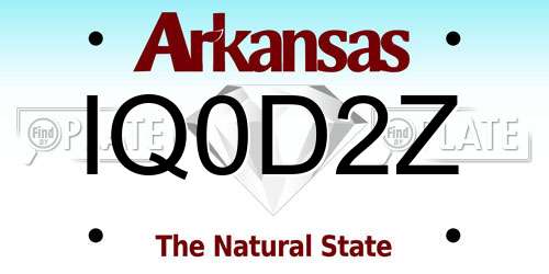 IQ0D2Z Arkansas License Plate