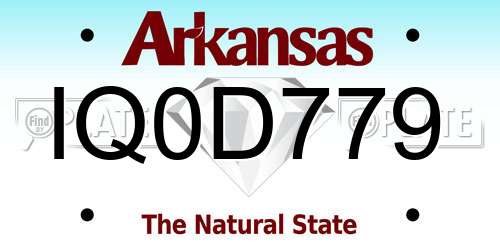 IQ0D779 Arkansas License Plate