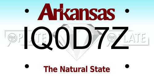 IQ0D7Z Arkansas License Plate