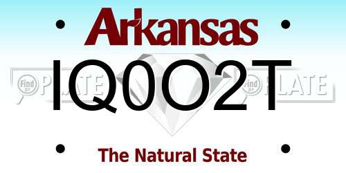 IQ0O2T Arkansas License Plate