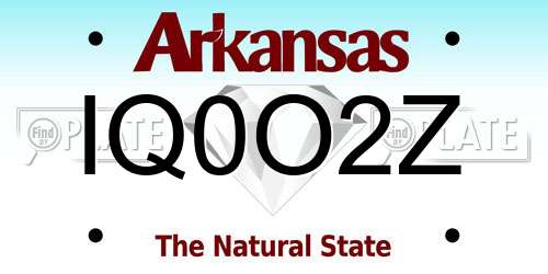 IQ0O2Z Arkansas License Plate