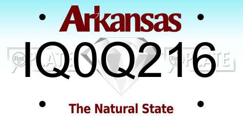 IQ0Q216 Arkansas License Plate