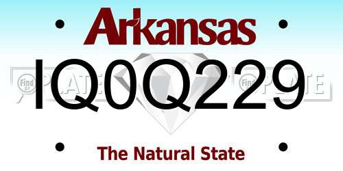 IQ0Q229 Arkansas License Plate