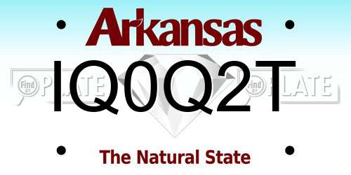 IQ0Q2T Arkansas License Plate