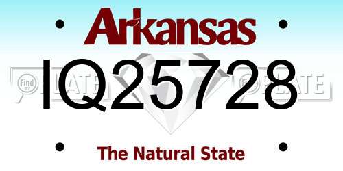IQ25728 Arkansas License Plate