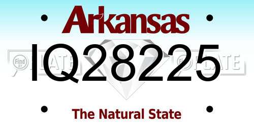 IQ28225 Arkansas License Plate