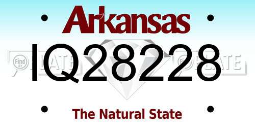 IQ28228 Arkansas License Plate
