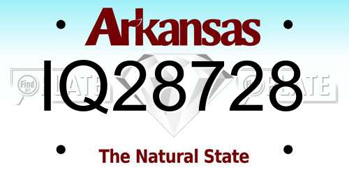 IQ28728 Arkansas License Plate