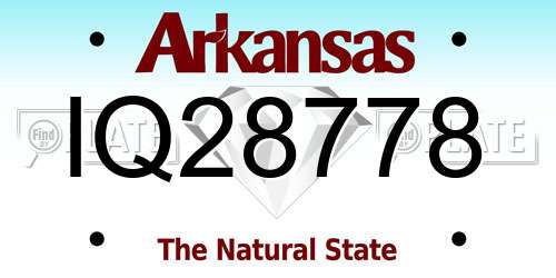 IQ28778 Arkansas License Plate