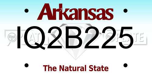 IQ2B225 Arkansas License Plate