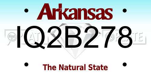 IQ2B278 Arkansas License Plate