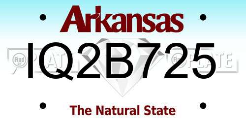 IQ2B725 Arkansas License Plate