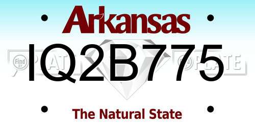 IQ2B775 Arkansas License Plate