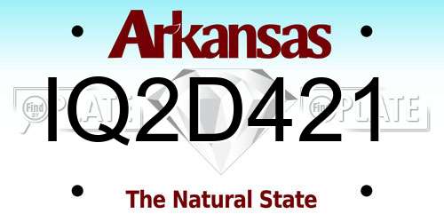 IQ2D421 Arkansas License Plate