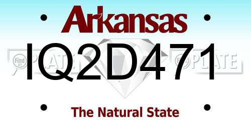 IQ2D471 Arkansas License Plate