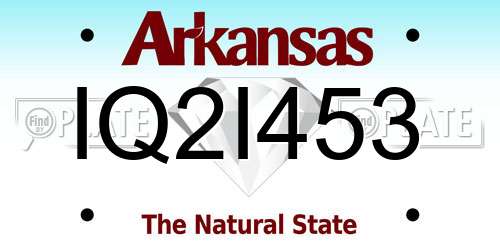 IQ2I453 Arkansas License Plate