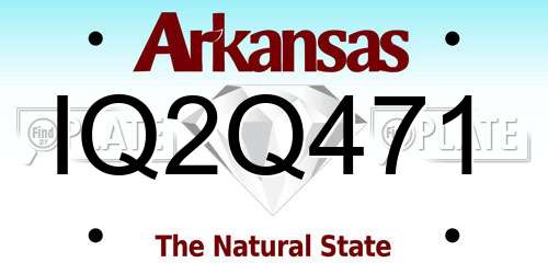 IQ2Q471 Arkansas License Plate