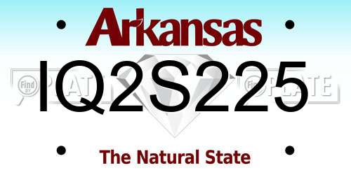 IQ2S225 Arkansas License Plate